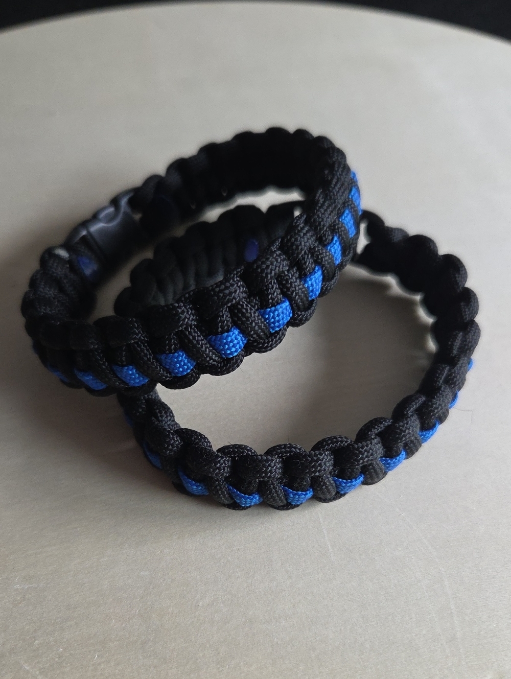 Black and Blue Braided Paracord Bracelet - Unbranded